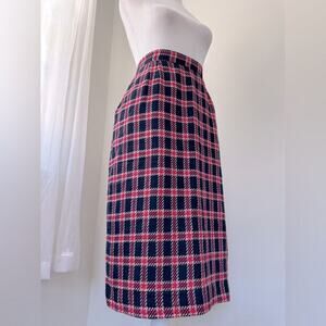Vintage ‘90s Evan Picone Blue & Pink Plaid Pencil Skirt